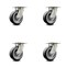 Service Caster 5 Inch Kingpinless Rubber on Aluminum Wheel Swivel Top Plate Caster SCC, 4PK SCC-KP30S520-RAR-4 - alternate 1